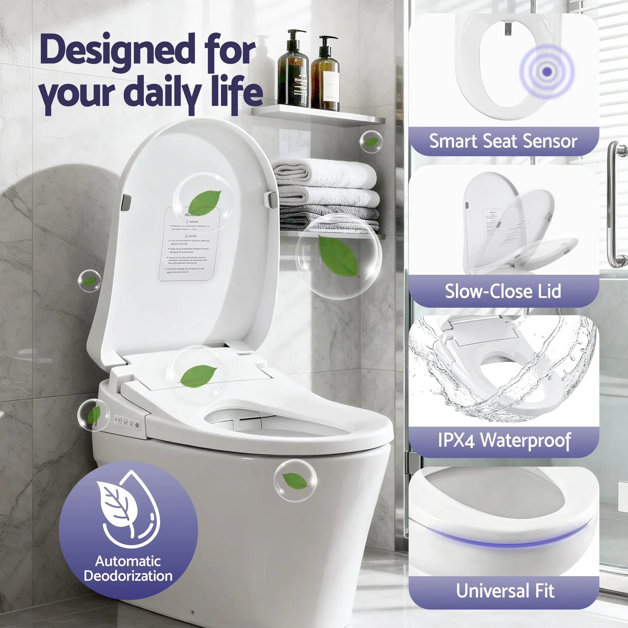 Smart Electric Bidet Toilet Seat Wireless Remote Heated Dryer Auto Wash - Image 10