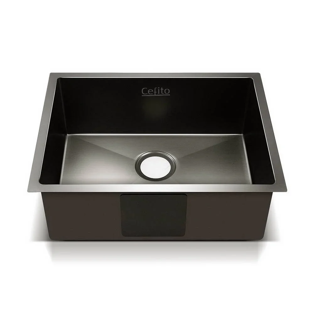 Kitchen Sink 60X45CM Stainless Steel Basin Single Bowl Black - Image 3