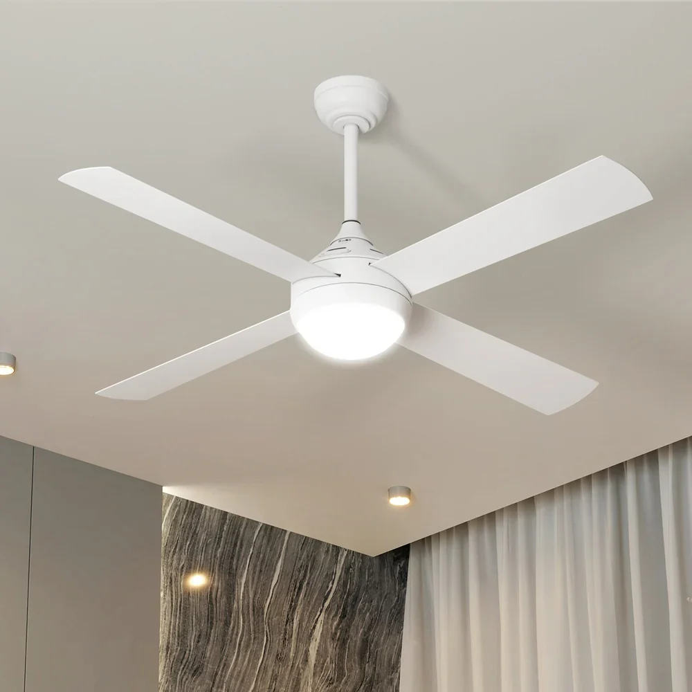 52'' AC Ceiling Fan with Light Remote Control 4 Blades White - Image 4