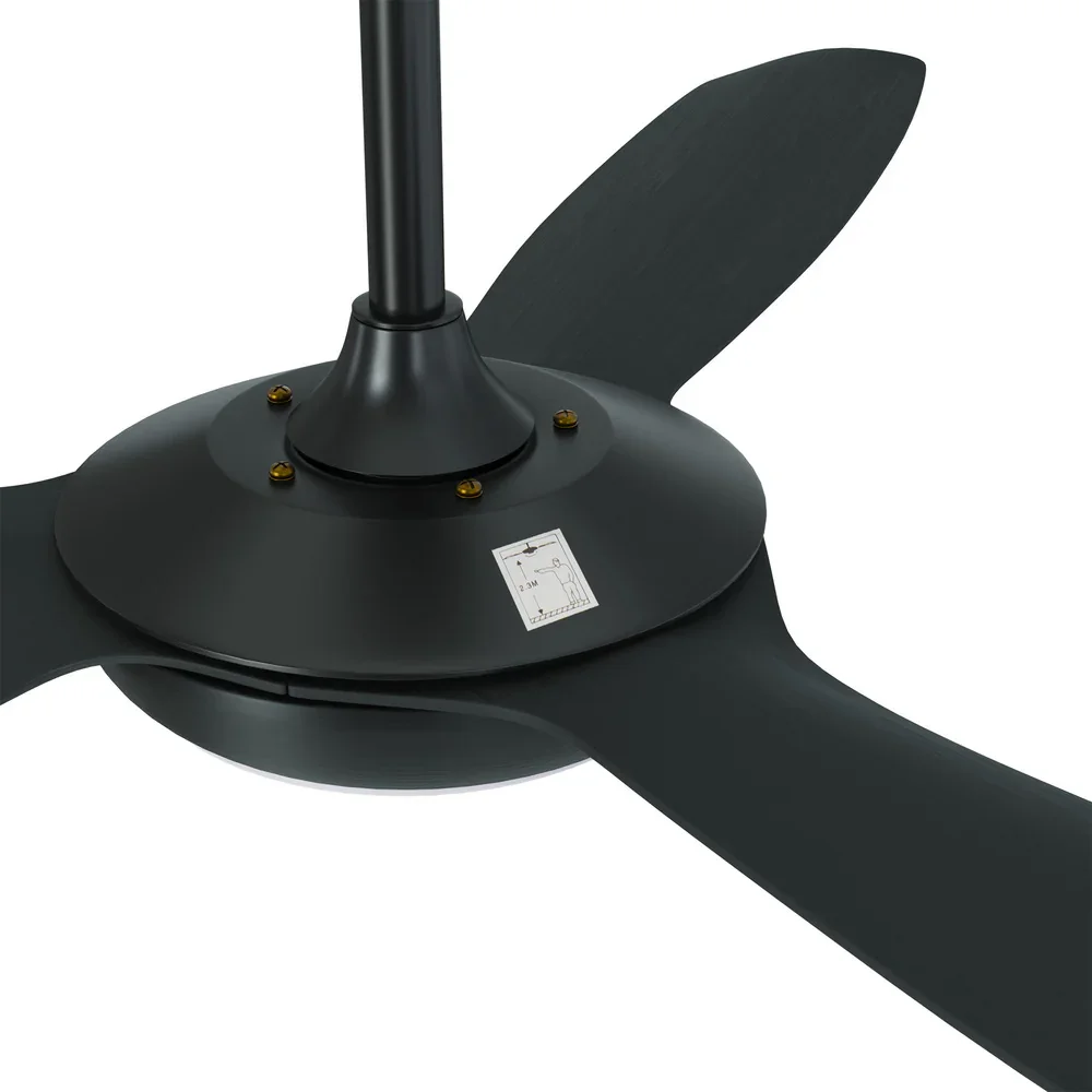 52" Ceiling Fan with Light DC Remote Control 5 Speed Black - Image 2