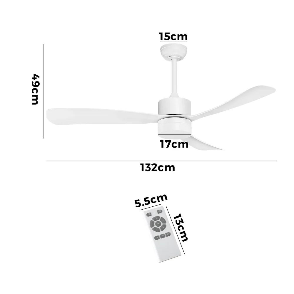 52" Ceiling Fan LED Light 5 Speed Fans Remote Control White - Image 5