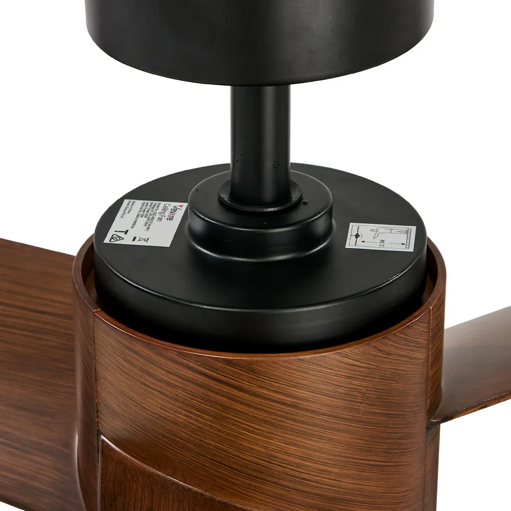 52" Ceiling Fan With Light DC Motor Remote Control Walnut - Image 3