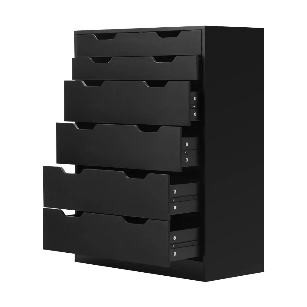 6 Chest of Drawers Air Gap Handles Black - Image 2