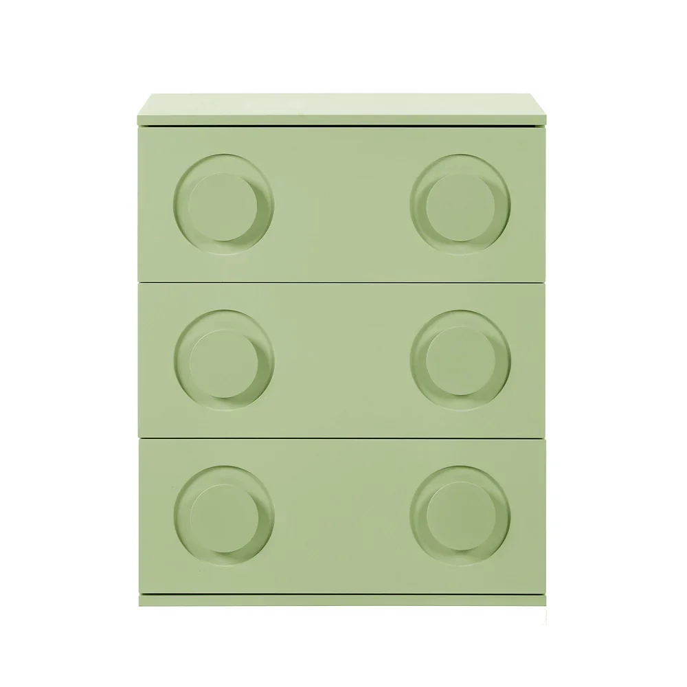 3 Chest of Drawers Cabinet Bedroom Dresser Night Stand Green - Image 4