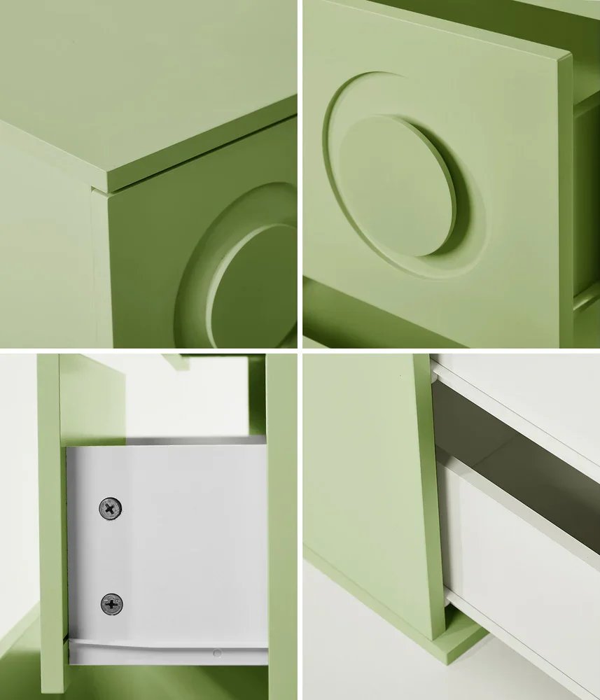 3 Chest of Drawers Cabinet Bedroom Dresser Night Stand Green - Image 8