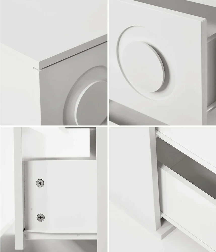 3 Chest of Drawers Cabinet Bedroom Dresser Night Stand White - Image 7
