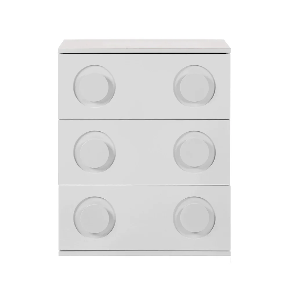 3 Chest of Drawers Cabinet Bedroom Dresser Night Stand White - Image 8