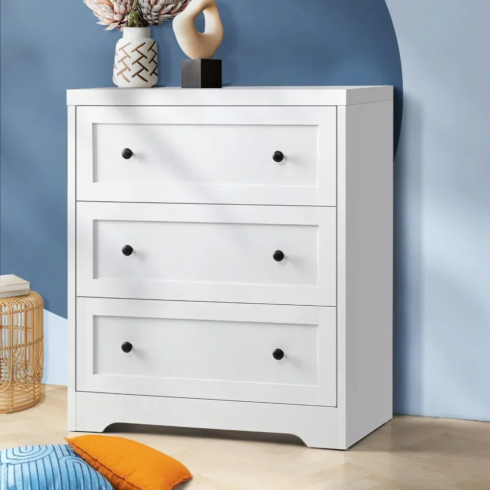 3 Chest of Drawers Hamptons Furniture White - Image 2