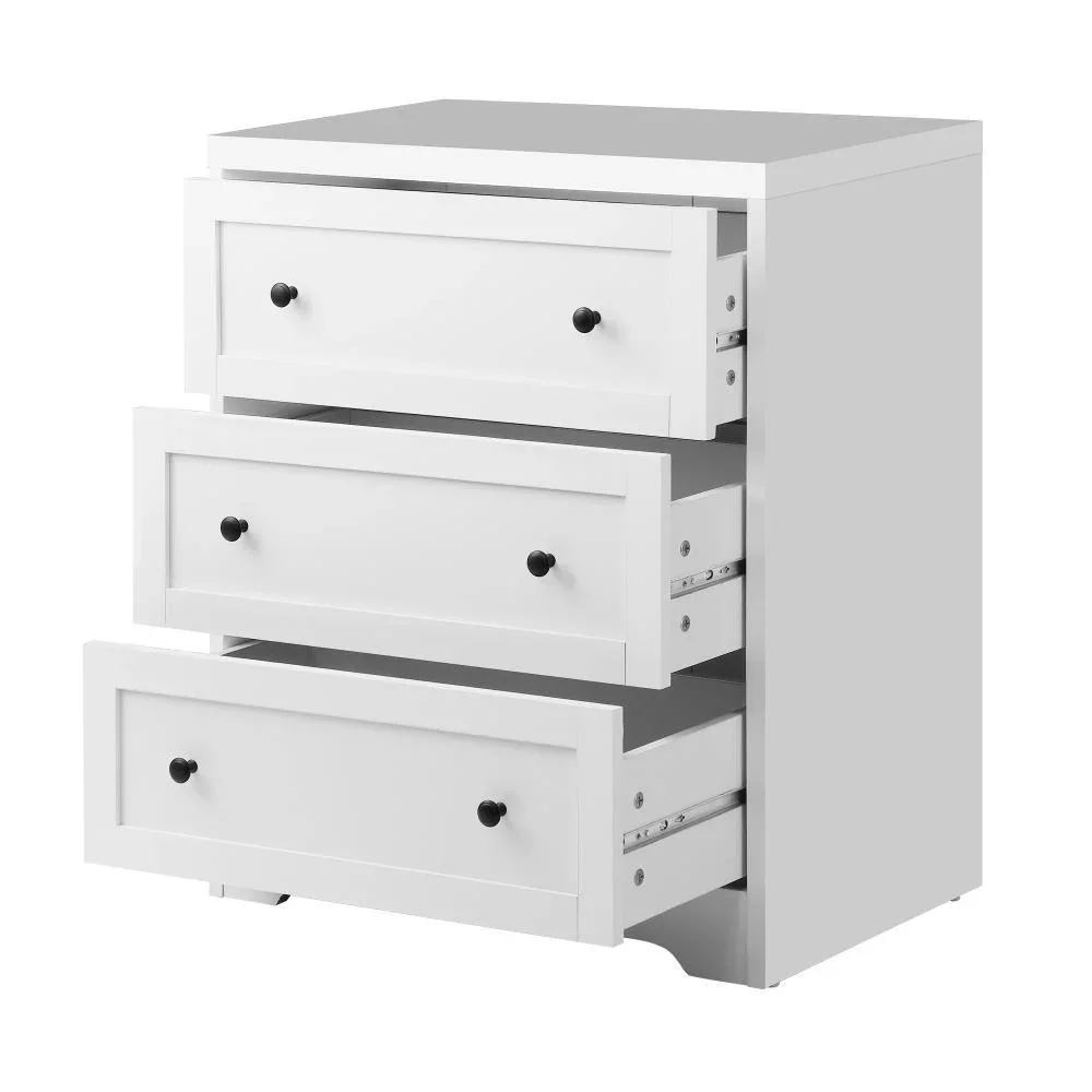 3 Chest of Drawers Hamptons Furniture White - Image 4