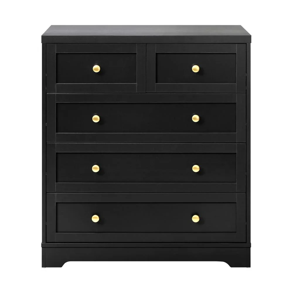 Chest of Drawers with 5 Drawers Black - Image 5