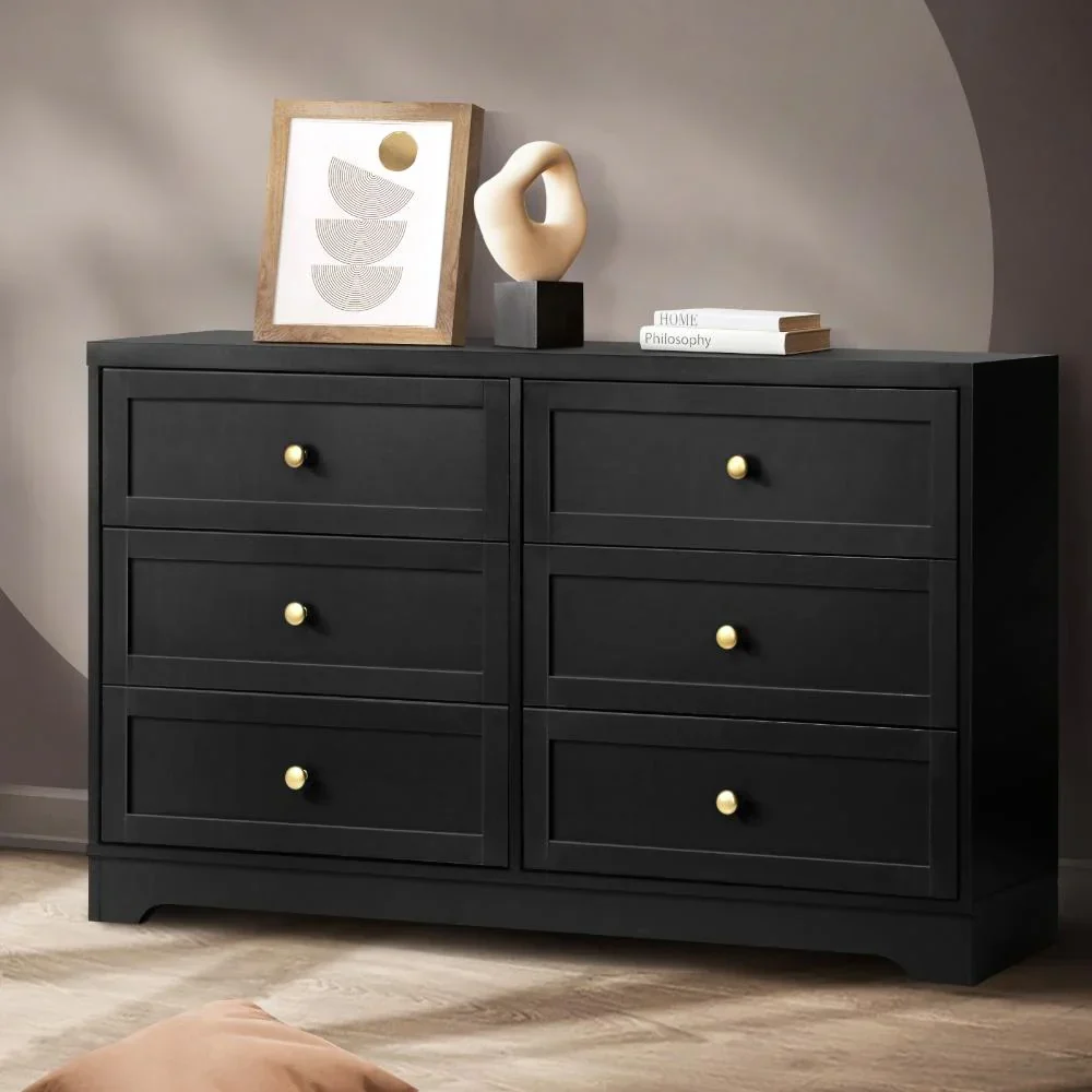 Chest of Drawers with 6 Drawers Black