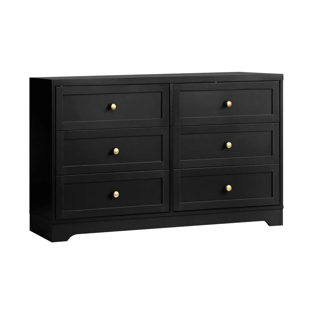 Chest of Drawers with 6 Drawers Black - Image 2