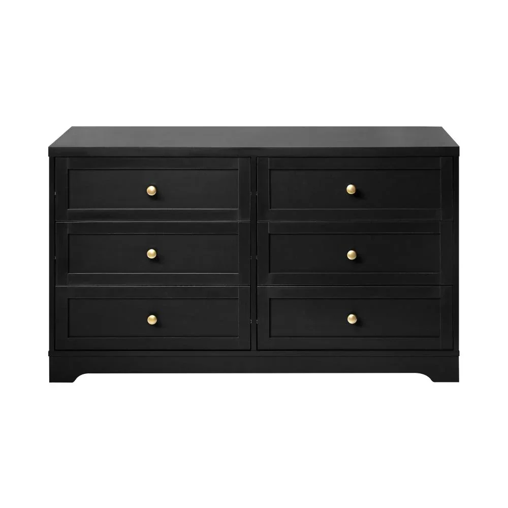 Chest of Drawers with 6 Drawers Black - Image 5