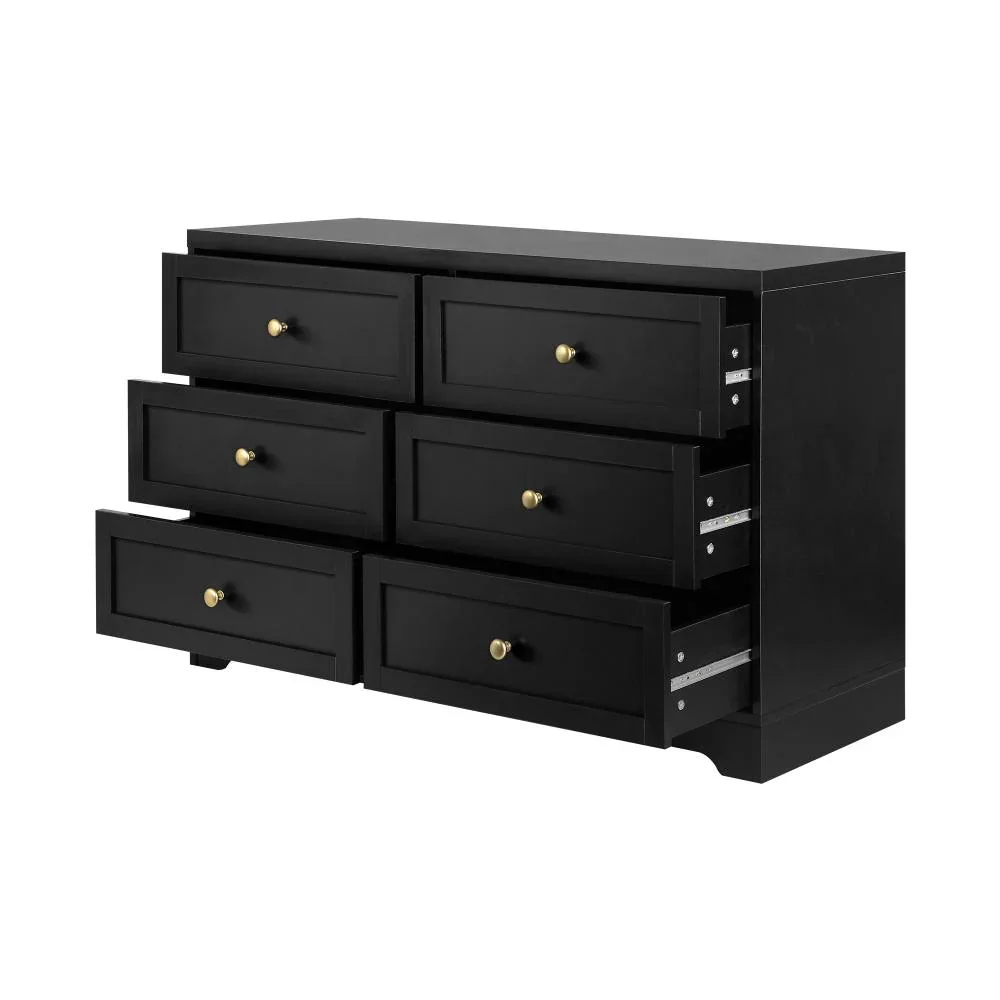 Chest of Drawers with 6 Drawers Black - Image 6