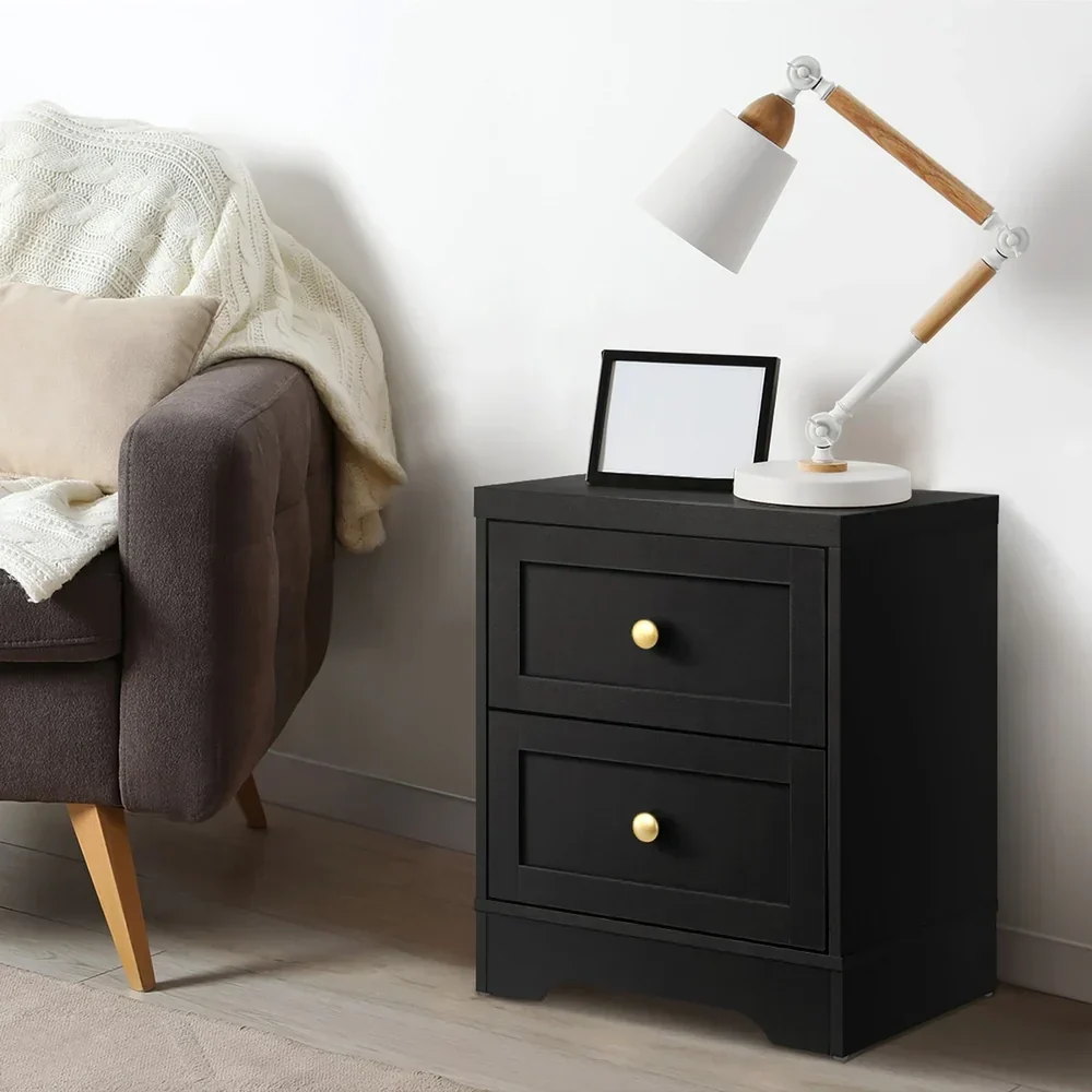 6 Chest of Drawers and Bedside Table Hamptons Furniture Set Black - Image 3
