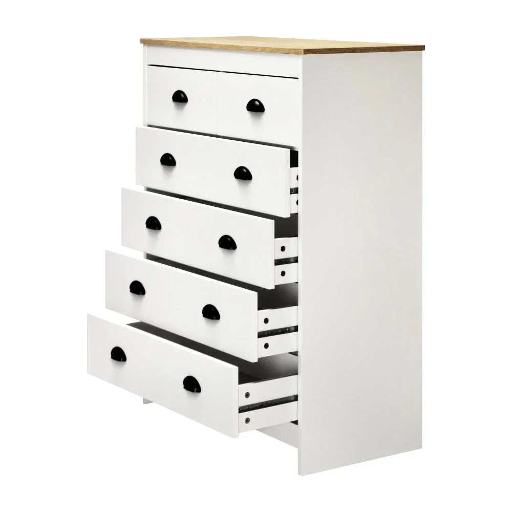 Tallboy Chest of Drawer with 6 Drawers White - Image 6