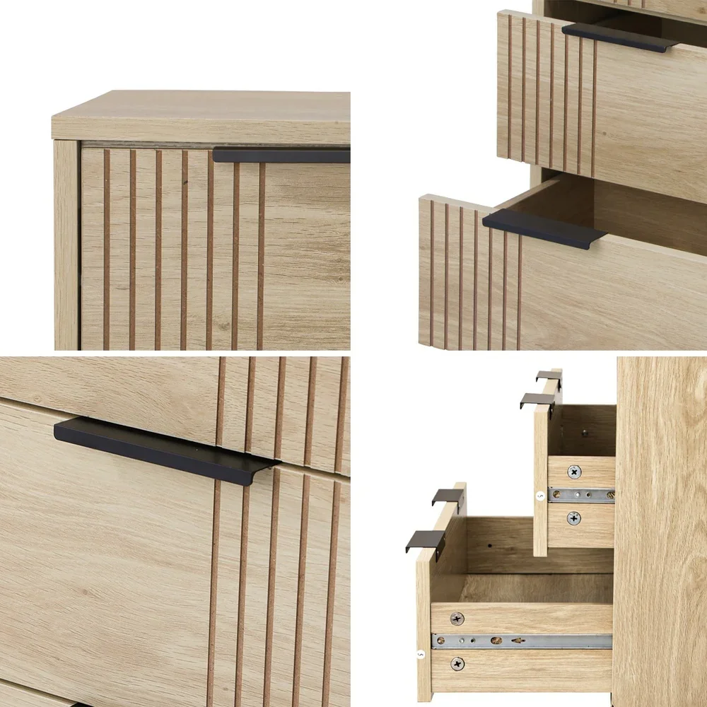 4 Chest of Drawers Dresser Table Lowboy Natural - Image 6