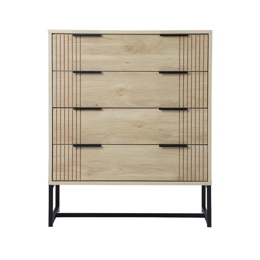 4 Chest of Drawers Dresser Table Lowboy Natural - Image 8