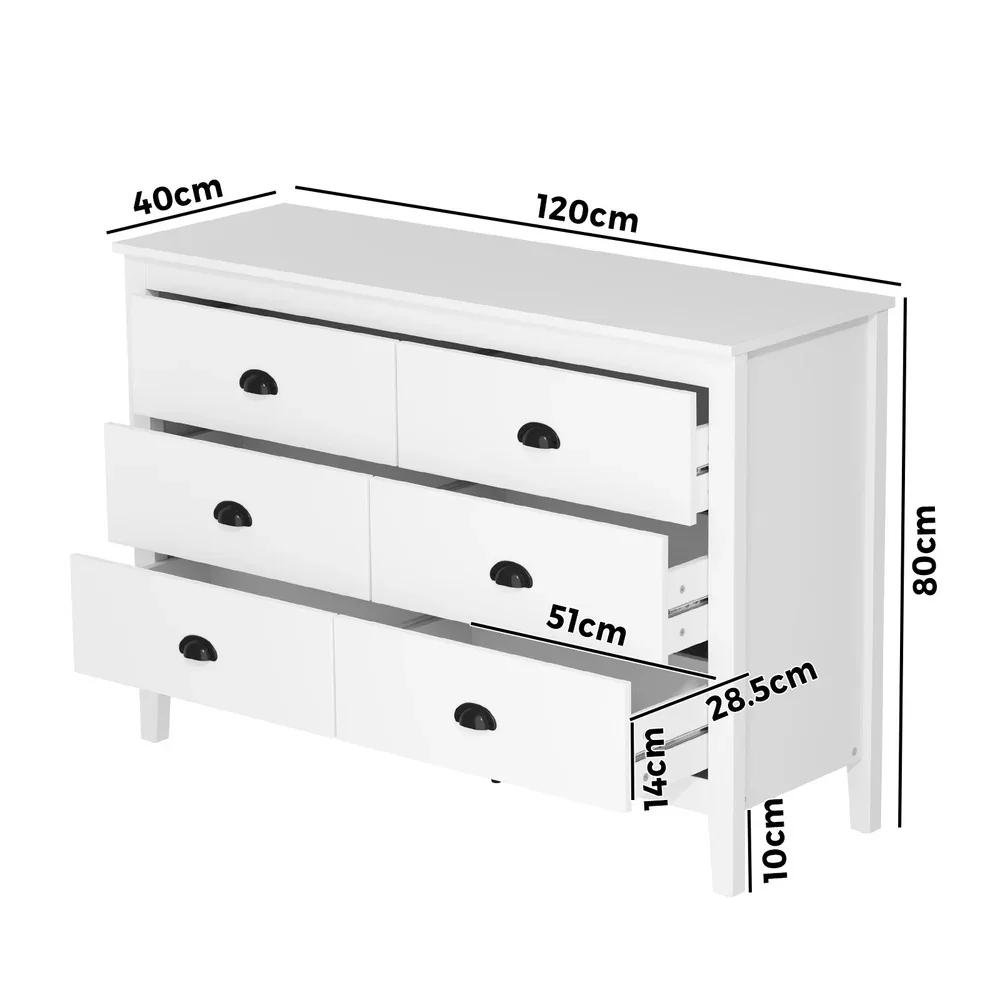 6 Chest of Drawers Dresser Vintage - Image 3