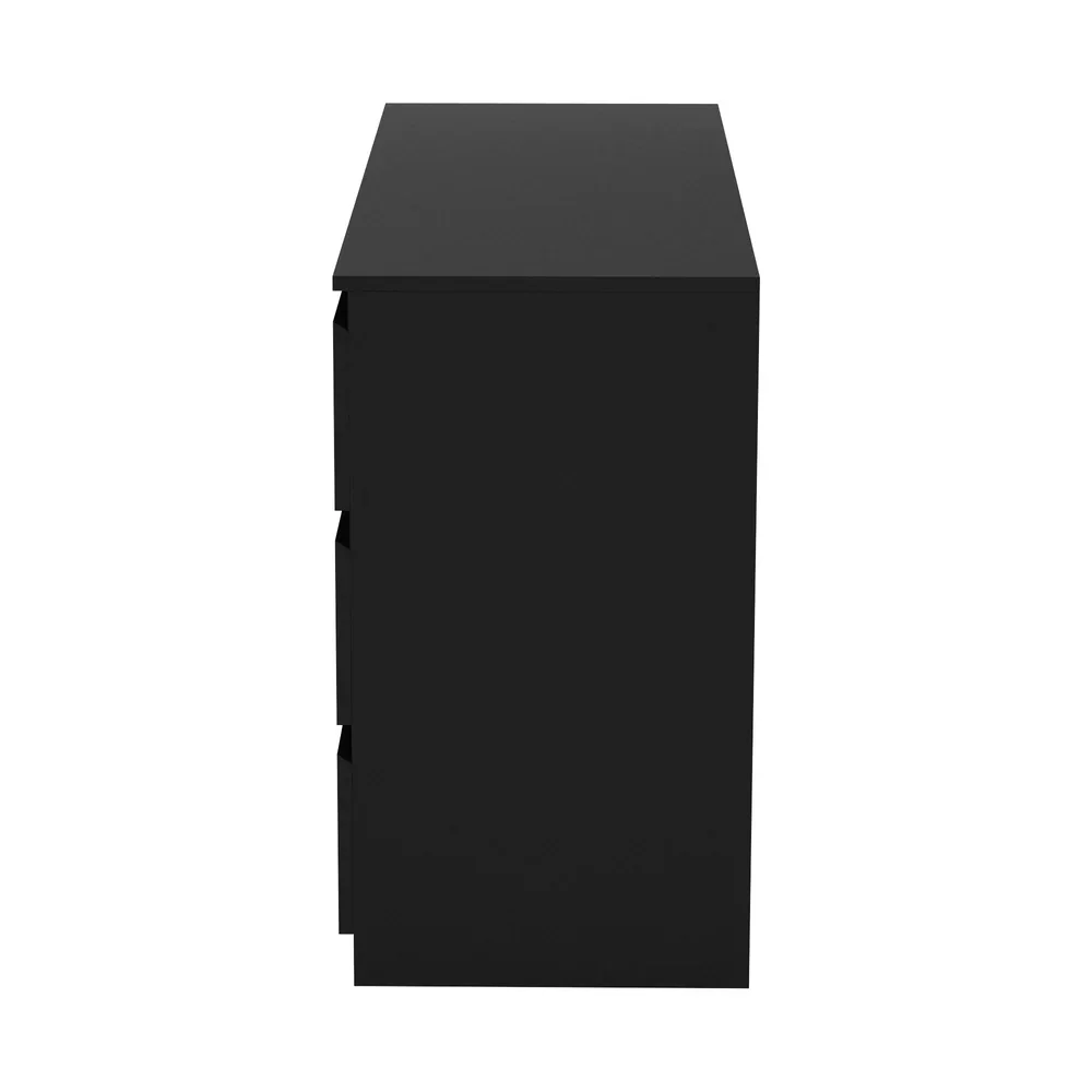6 Chest of Drawers Lowboy Dresser Table Bedroom Black - Image 9
