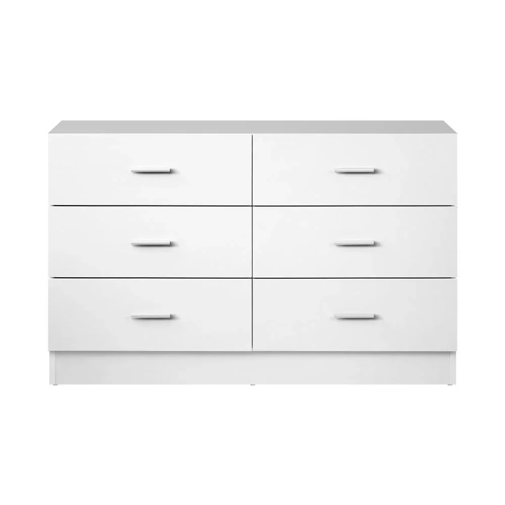 6 Chest of Drawers Aluminum Handles White - Image 2