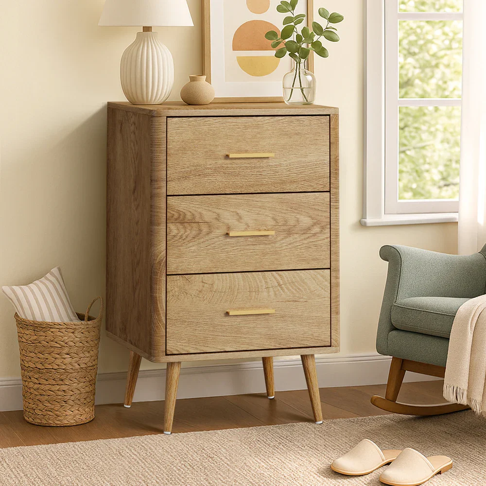 3 Chest of Drawers Tallboy Natural - Image 2