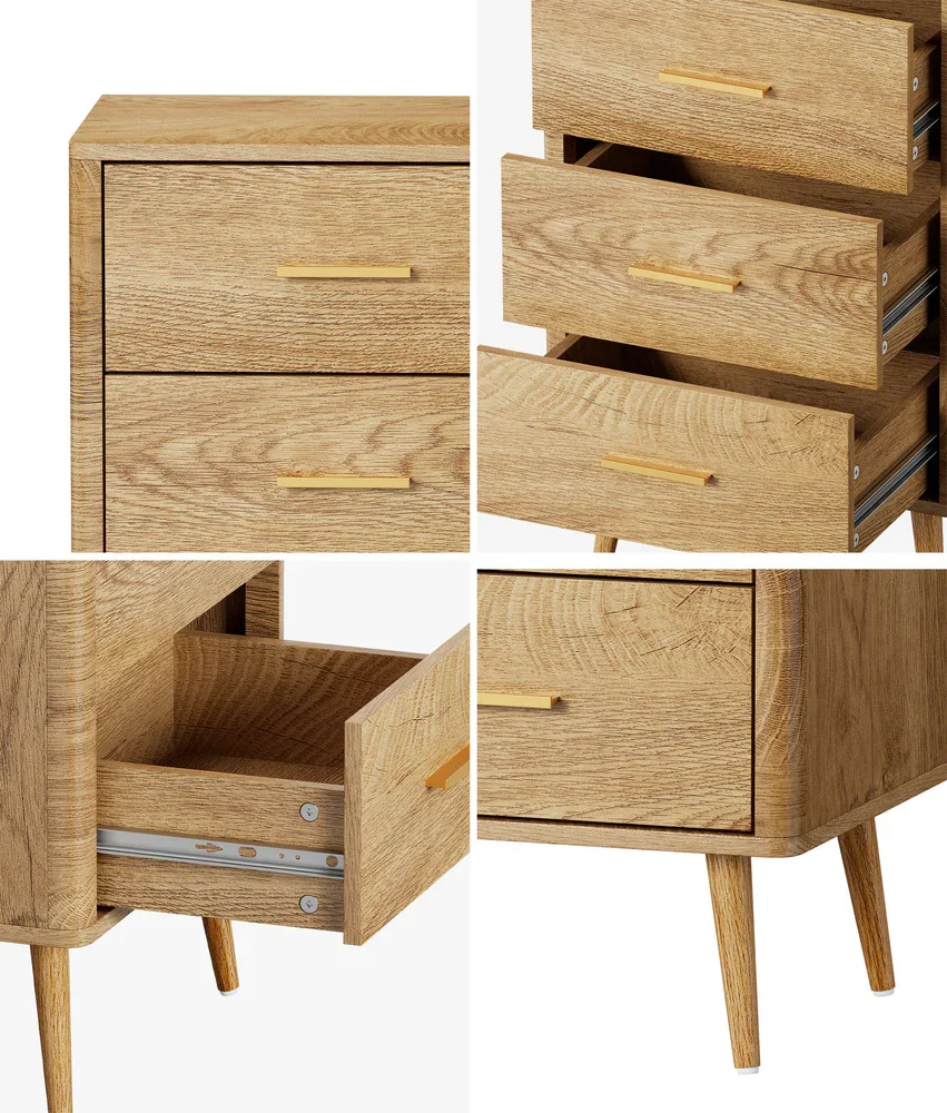 3 Chest of Drawers Tallboy Natural - Image 4