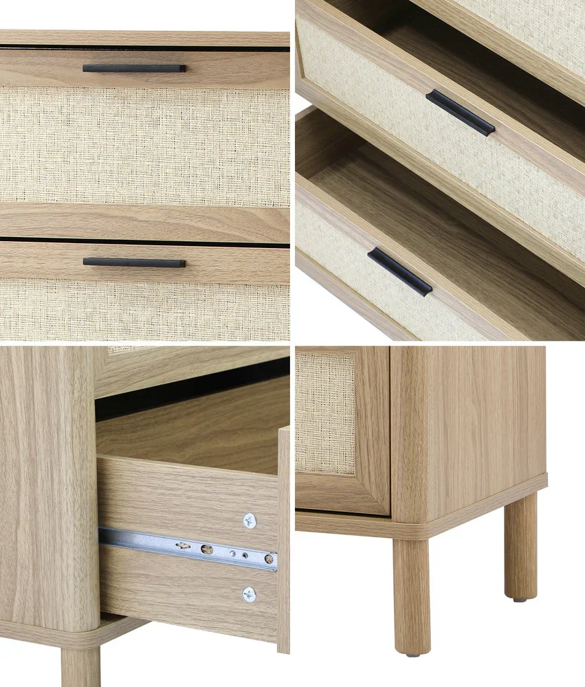 4 Chest of Drawers Rattan Dresser Natural - Image 8