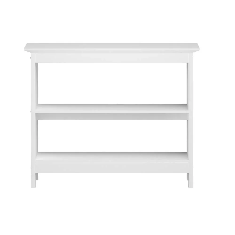 3-Tier Console Table Open Shelf Wooden White - Image 3