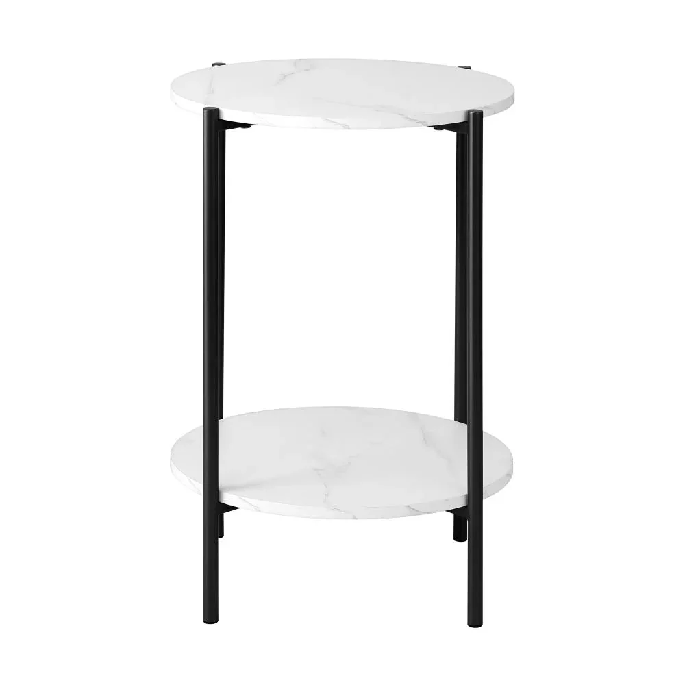 Coffee Table Round Dual-Tier Marble - Image 3