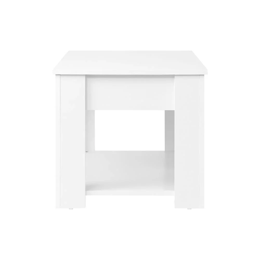 Coffee Table with Lift Up Top Storage Space Wooden White - Image 2