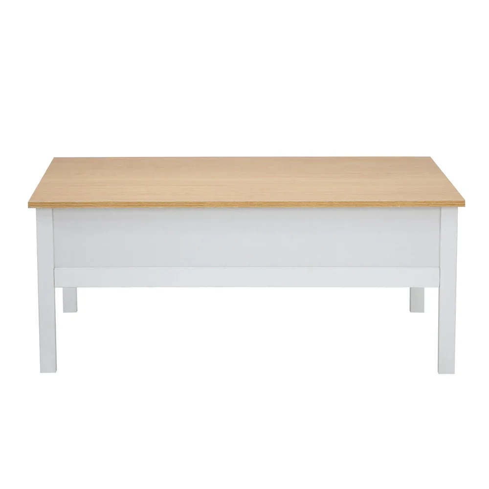 Coffee Table Storage Drawers Natural White - Image 7