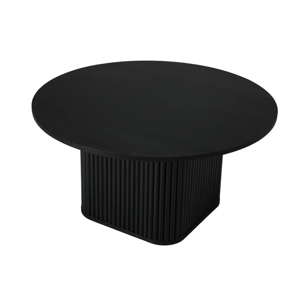 Coffee Table Round Wooden Black - Image 7