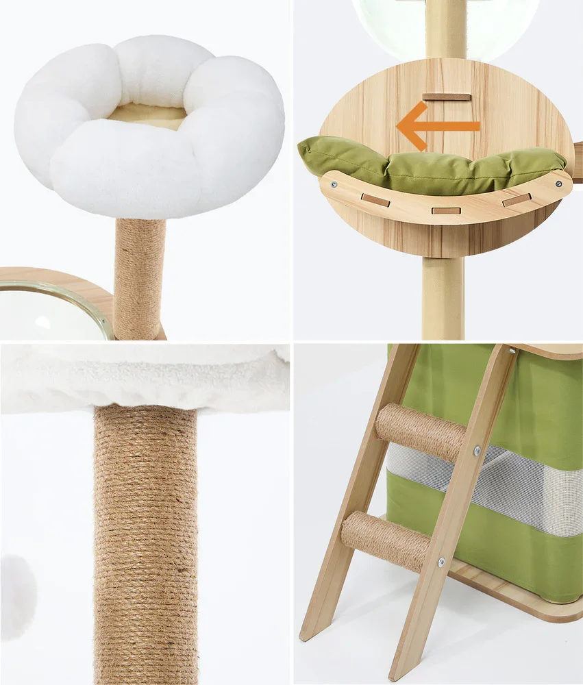 Cat Tree Tower Scratching Post 196cm Condo House Bed Furniture - Image 4