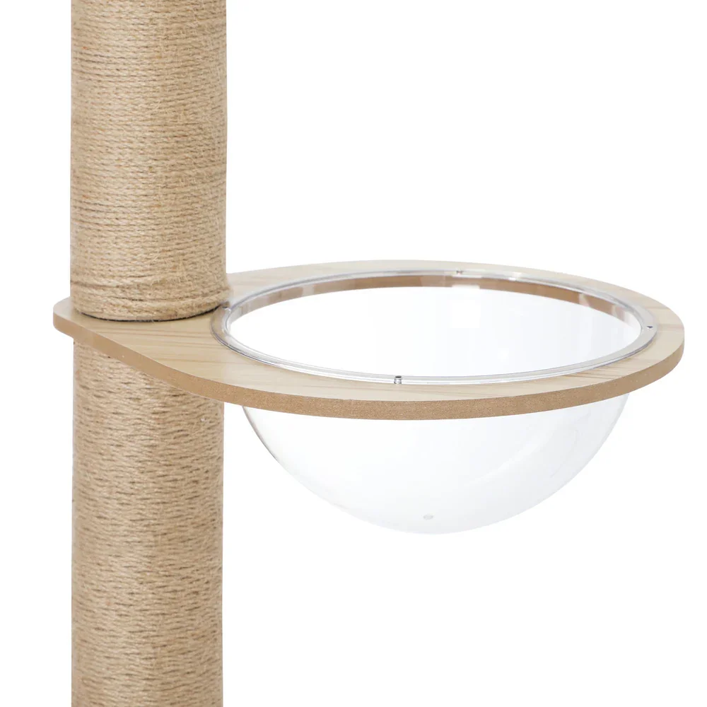 Cat Tree Wood Tower Scratching 270cm Post Floor to Ceiling - Image 4