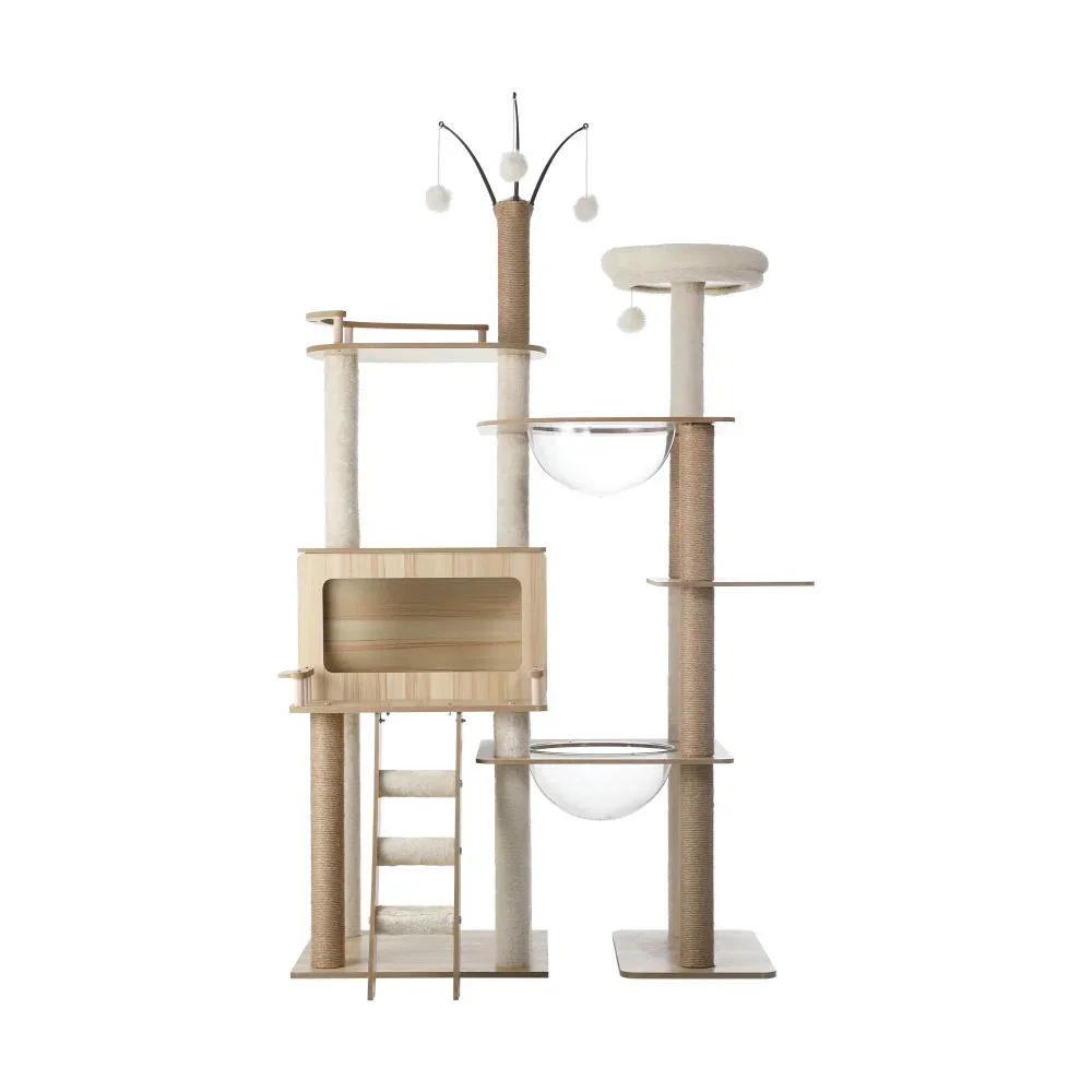 Large Cat Tree Wood Scratcher Condo House Bed 172cm - Image 3