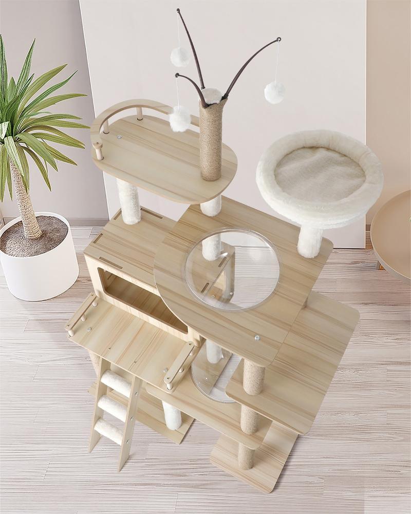 Large Cat Tree Wood Scratcher Condo House Bed 172cm - Image 6