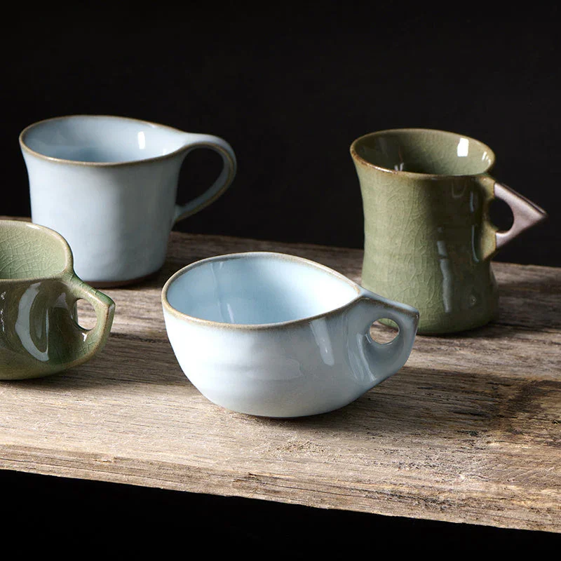 Cup 130ml Swoop Ice Blue Glaze - Image 5