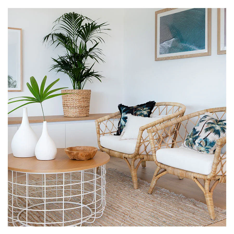 Cushion Cover-Coastal Fringe Natural-Palm Trees Natural-45cm x 45cm - Image 2