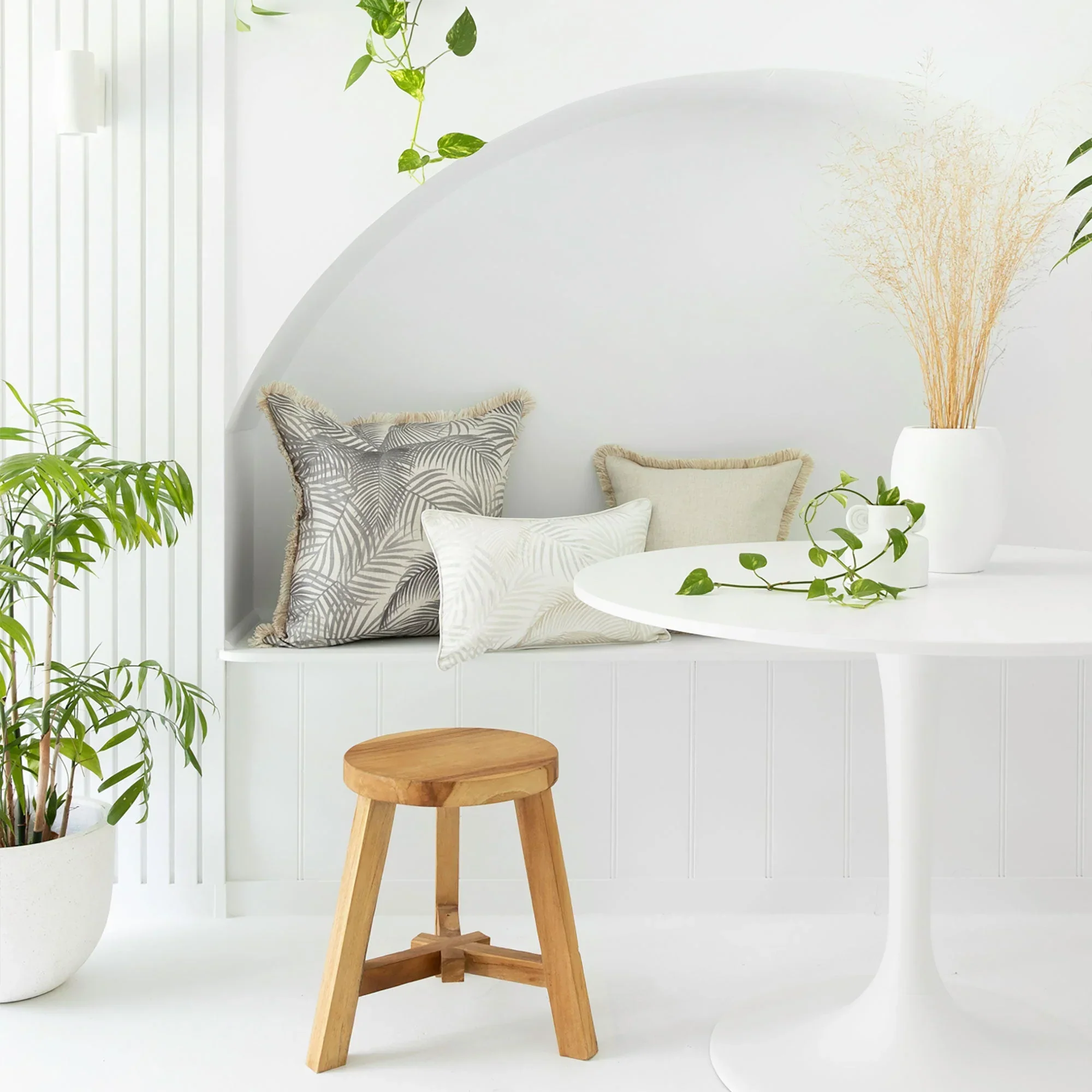 Cushion Cover-Coastal Fringe Natural-Seminyak Smoke-60cm x 60cm - Image 3
