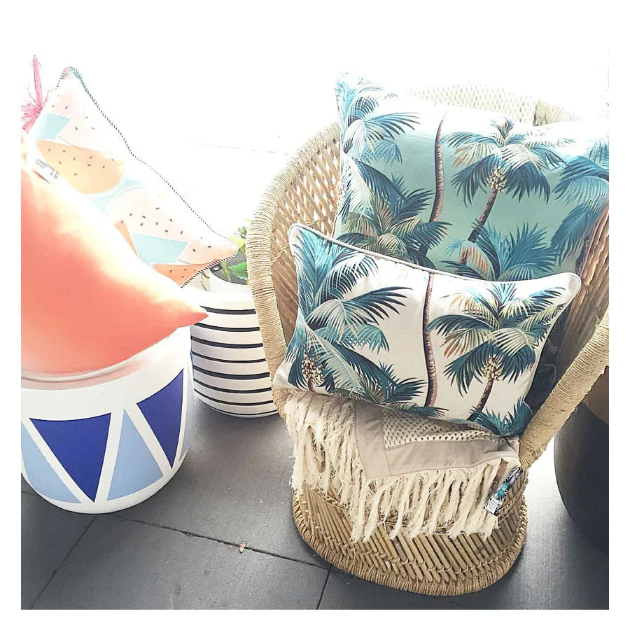 Cushion Cover-With Piping-Palm Trees Lagoon-60cm x 60cm - Image 7