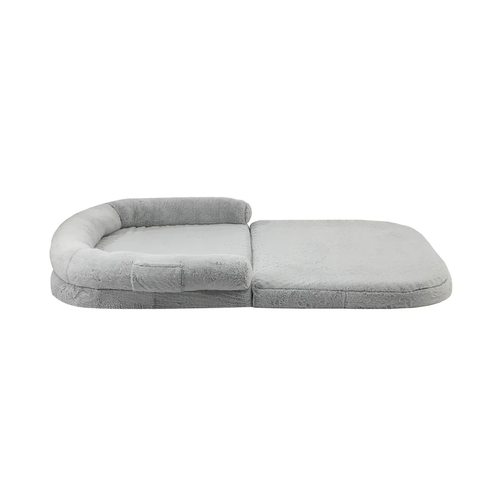 Foldable Calming Dog Bed Removable Washable Grey - Image 3