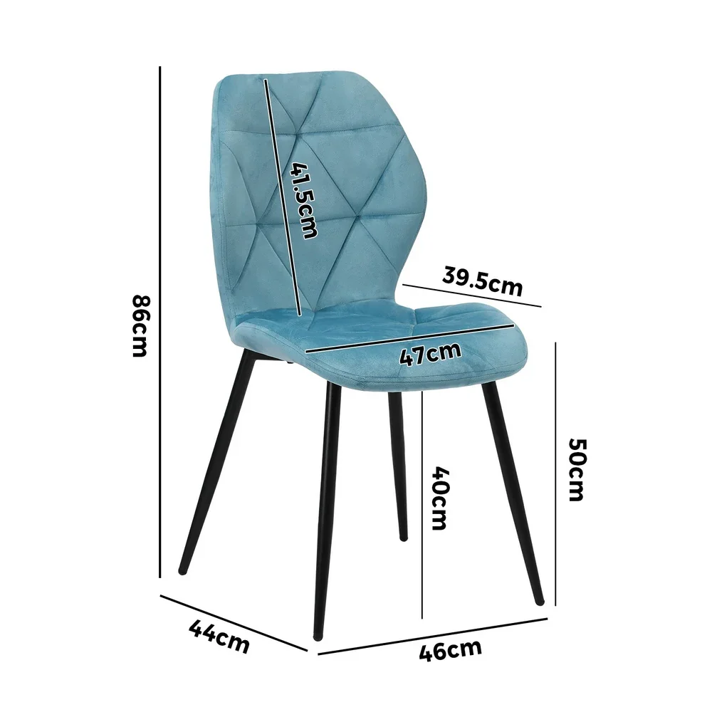 Dining Chairs Set of 4 Velvet Blue - Image 2