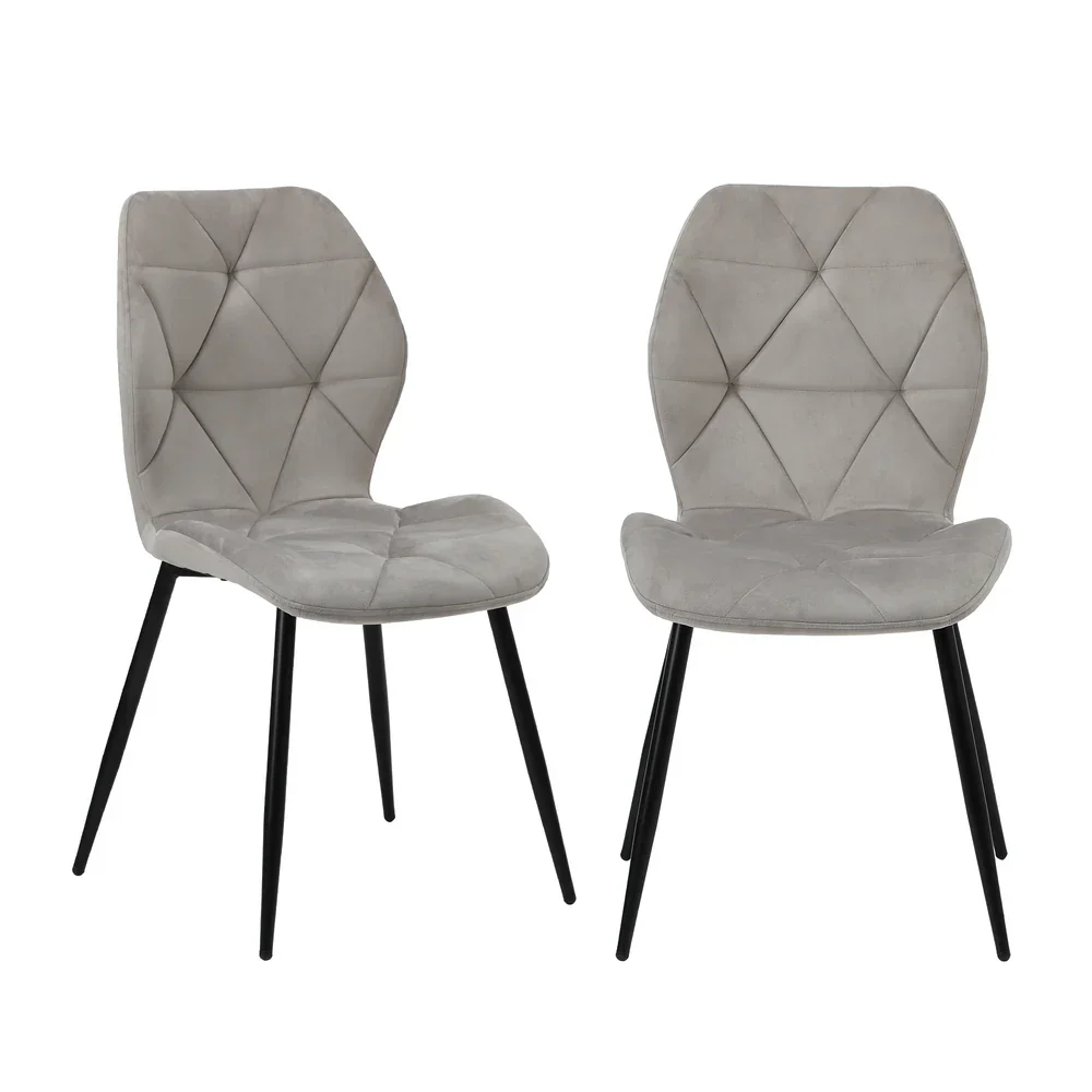 Dining Chairs Set of 2 Velvet Grey
