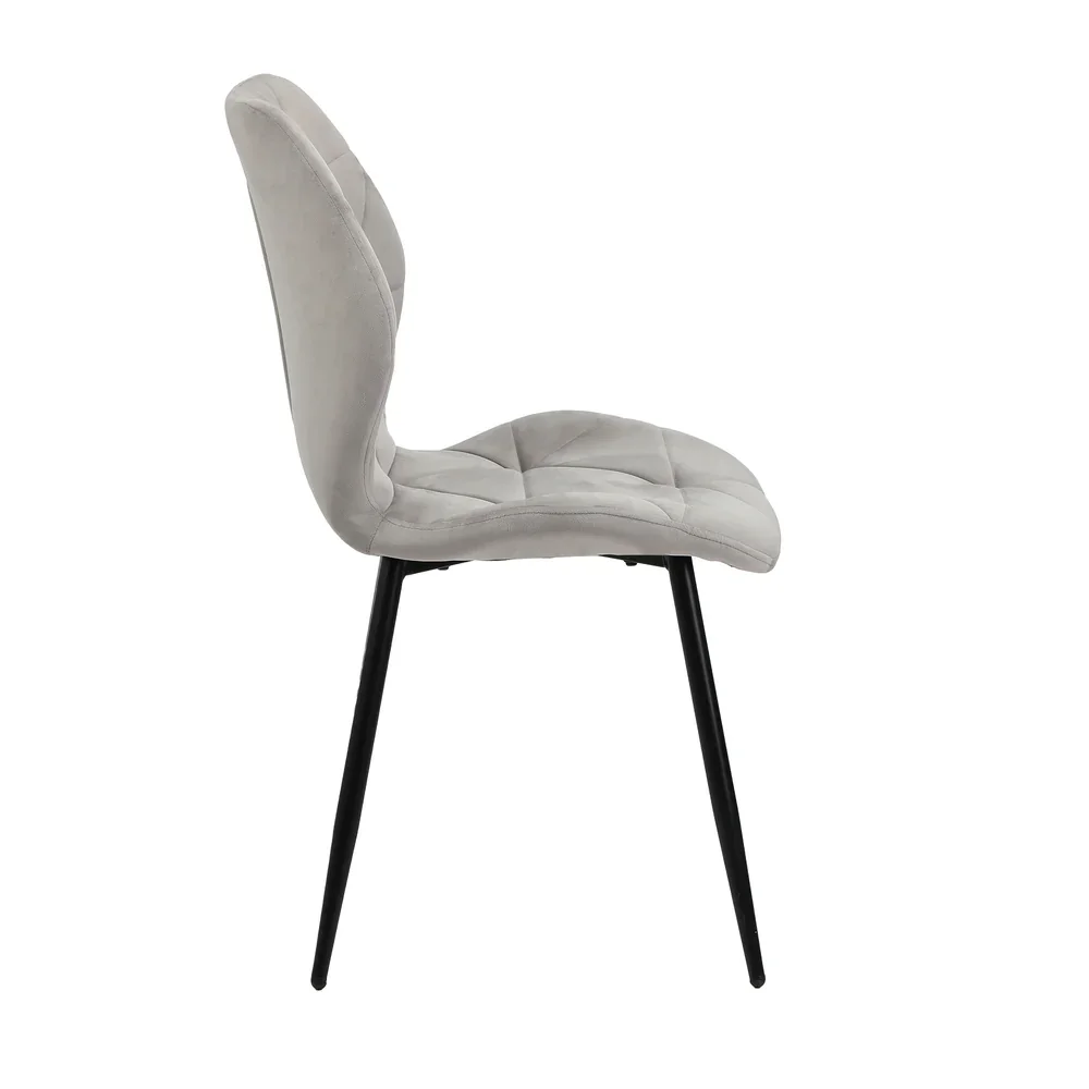 Dining Chairs Set of 2 Velvet Grey - Image 4