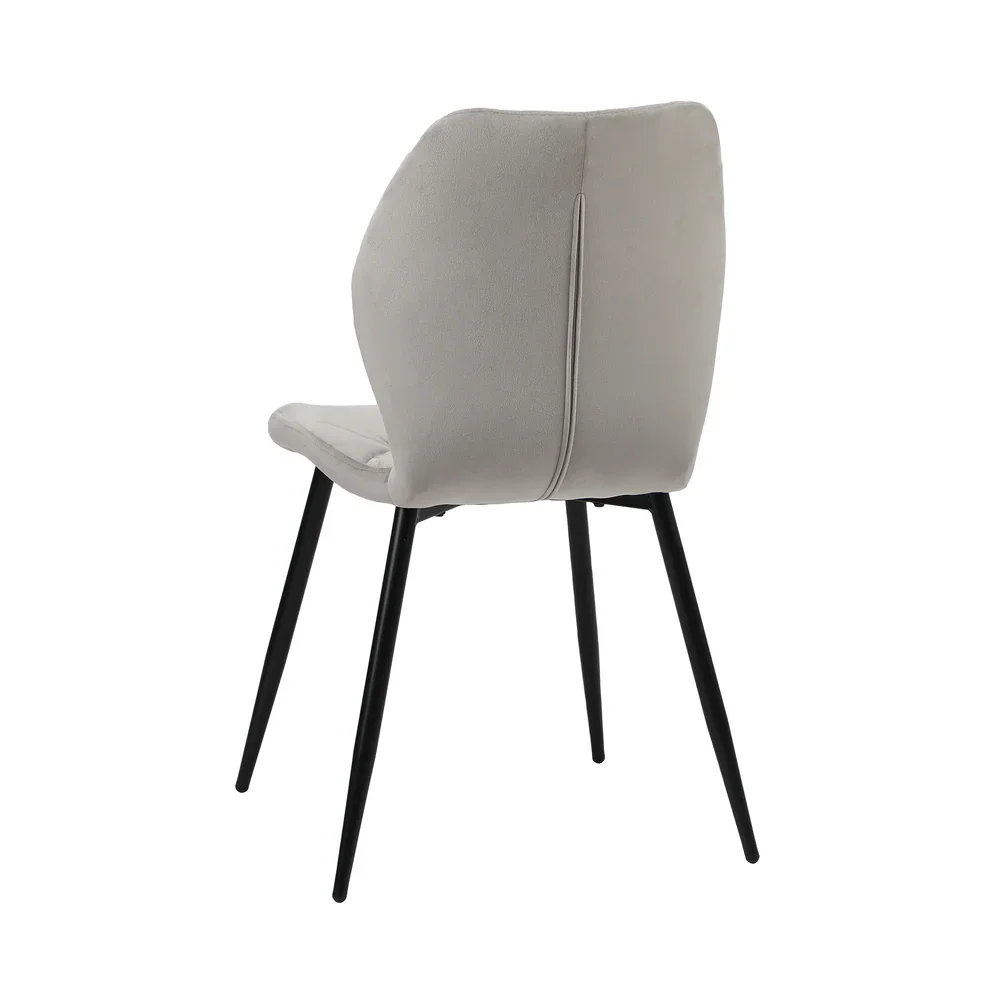 Dining Chairs Set of 2 Velvet Grey - Image 6