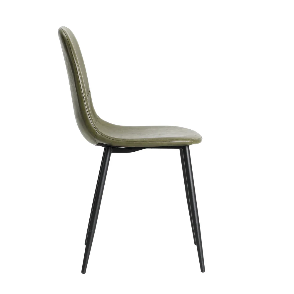 2x Dining Chairs PU Leather Green - Image 2