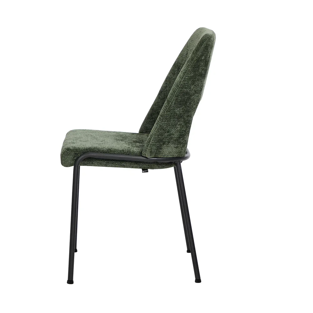 2x Dining Chairs Chenille Fabric Kitchen Side Chair Green - Image 2