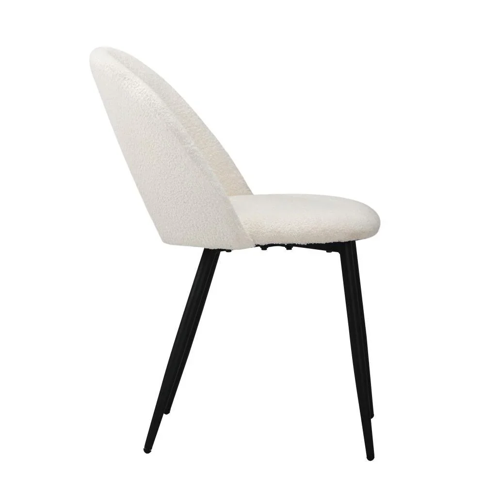 2PCS Dining Chairs Sherpa White - Image 5