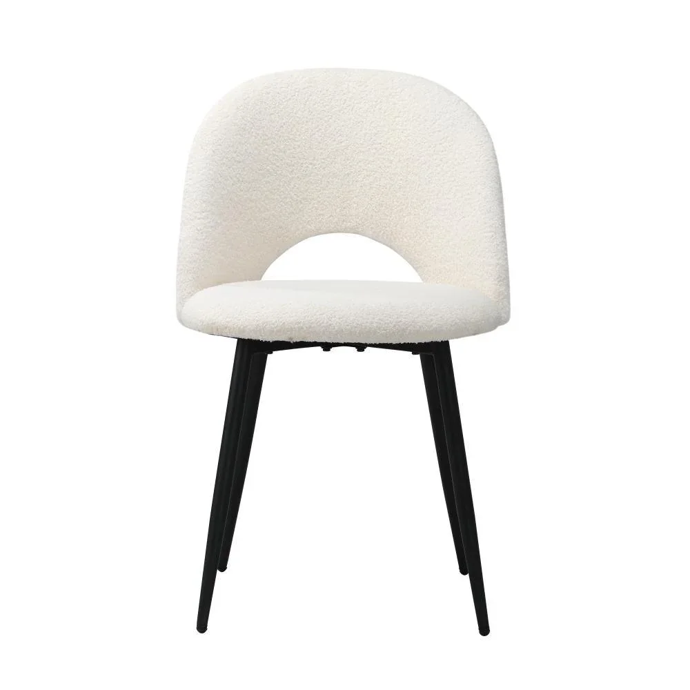 2PCS Dining Chairs Sherpa White - Image 6